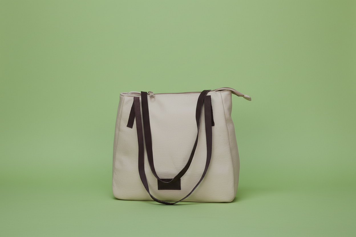 White leather ladies handbag