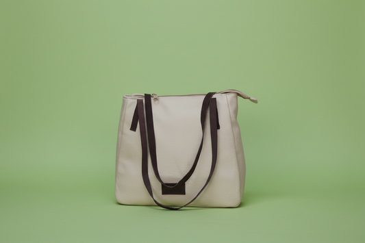 White leather ladies handbag